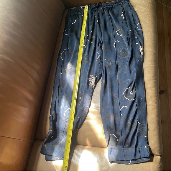 Tucker NYC silk navy floral pants elastic luxe designer moody print Julia pant - Picture 8 of 10